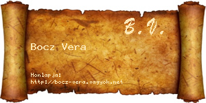 Bocz Vera névjegykártya