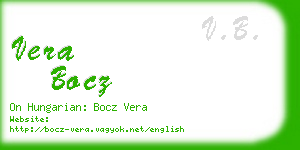 vera bocz business card